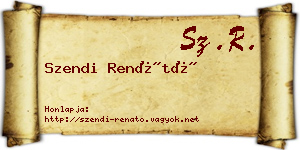 Szendi Renátó névjegykártya